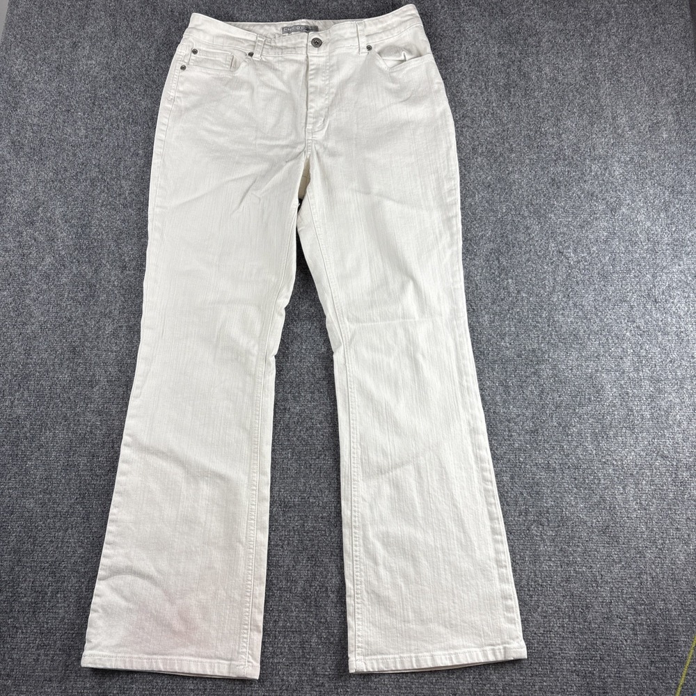 Chico's Platinum Denim Off White Bootcut Jeans Size 2 Regular / Fits US 12